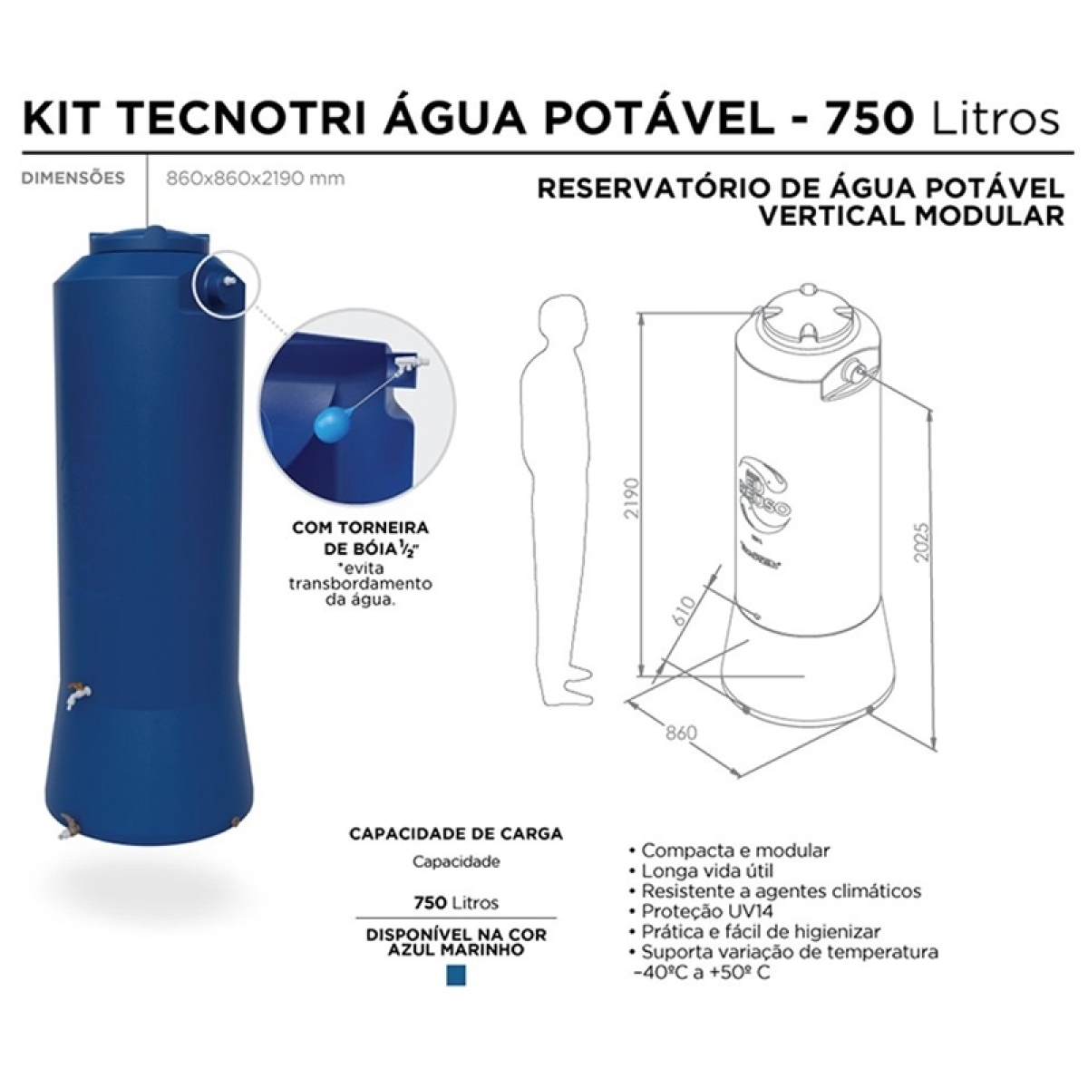 Cisterna Vertical \u00c1gua Pot\u00e1vel - EcoSustent\u00e1vel - Equipamentos e ...